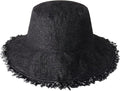 CHOK.LIDS Frayed Bucket Hats for Women Men Unisex Trendy Washed Cotton Floppy Wide Brim Boonie Outdoor Summer Beach Headwear