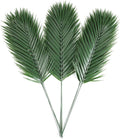 CCINEE 16 PCS Artificial Palm Leaves, Faux Large Palm Fronds Fake Tropical Plant Simulation Safari Leaves with Stems for Home Hawaiian Luau Party Jungle Beach Theme Party Decoration