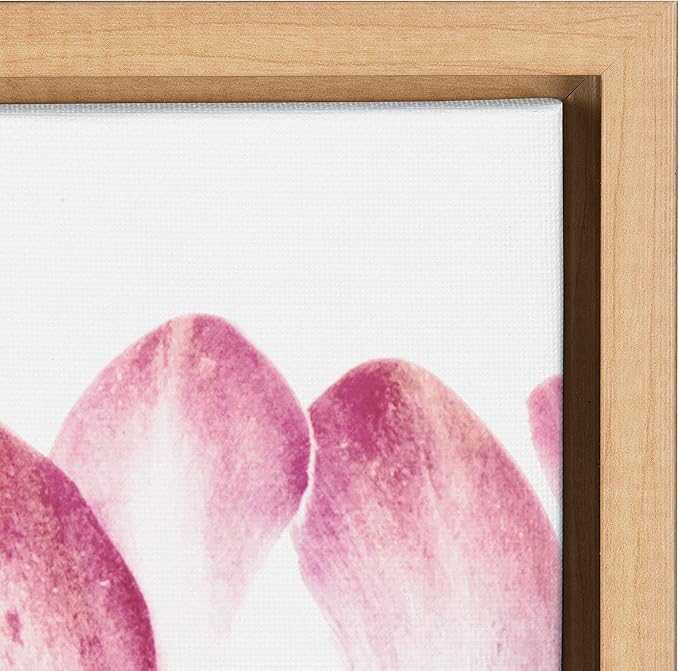 Kate and Laurel Sylvie Pink Protea Flower Framed Canvas Wall Art by Amy Peterson, 28x38 Natural