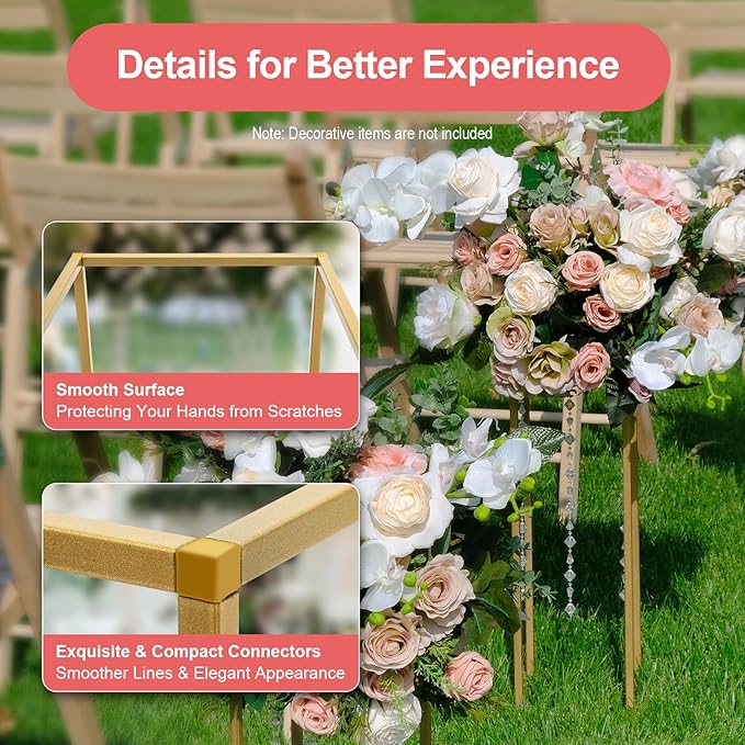 10PC 23.6" Flower Stand for Wedding Metal Cylinder Stands for Party Rectangular Gold Centerpieces Flower Vase Gold Pedestal Columns for Weddings Indoor Outdoor Flower Plant Stand Decoration