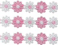 15 Yards Daisy Flower Lace Trim Embroidered Floral Lace Sewing Trim Ribbons for Embellishment Craft Dress Hair Accessories Decorations(White/Pink)