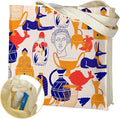 AUSVKAI Canvas Tote Bag Aesthetic for Women, Cute Reusable Bags with Pockets & Snaps for Beach Shopping College Gym Grocery