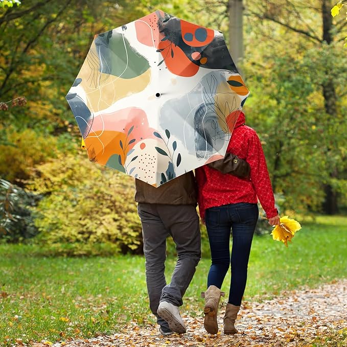 Small Compact Travel Automatic Folding Umbrella for Women, Portable Lightweight, Rain, Wind, UV Sun Shade