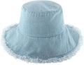 CHOK.LIDS Frayed Bucket Hats for Women Men Unisex Trendy Washed Cotton Floppy Wide Brim Boonie Outdoor Summer Beach Headwear