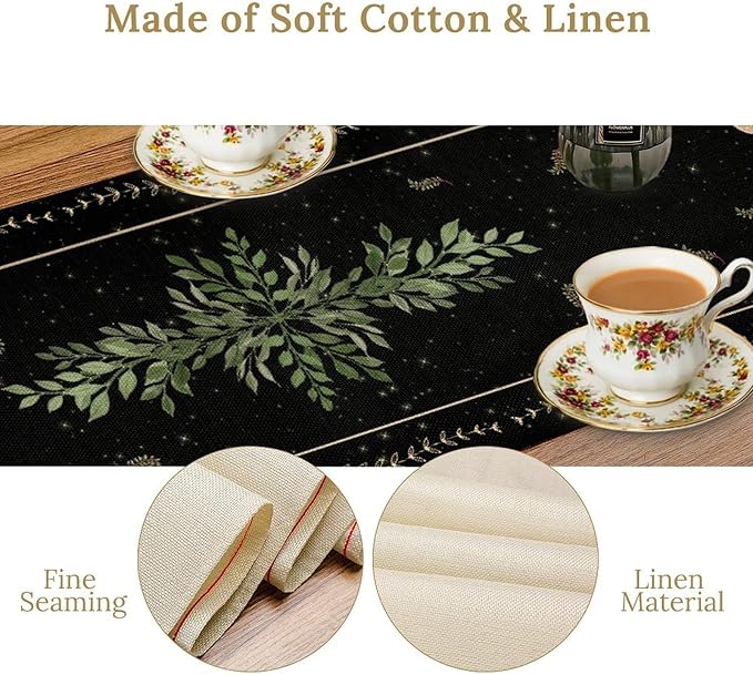 Gothic Moth Table Runner, Boho Vintage Floral Gothic Sun Moon Phase Mystical Witchy Farmhouse Coffee Table Center Decor for Home Kitchen Dining Patio Holiday Party Table Decorations 13x90 inches
