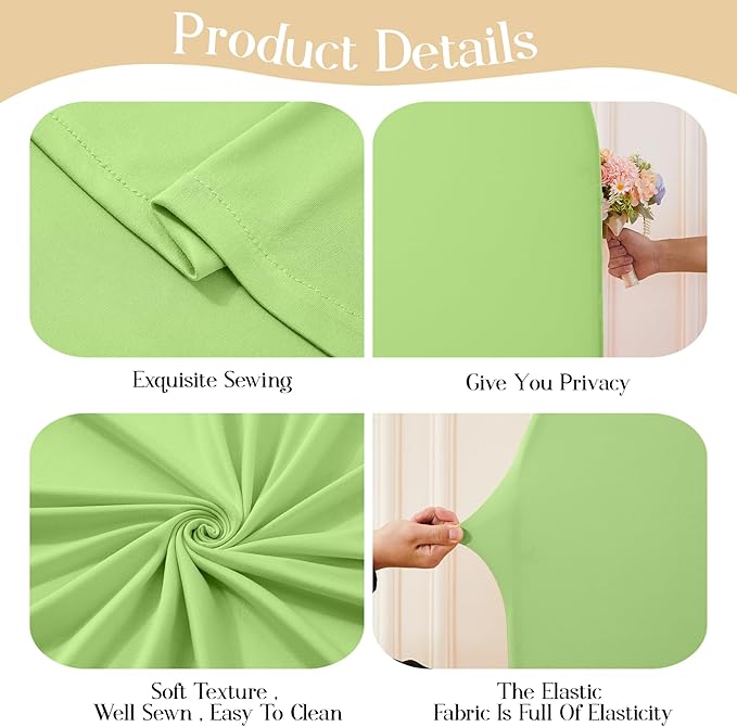 Arch Backdrop Cover Set of 2 Green Arch Cover 7.2 and 6ft Wedding Arch Cover Stretchy Backdrop Bridal Baby Shower Birthday Party Arches Stand Covers Spandex