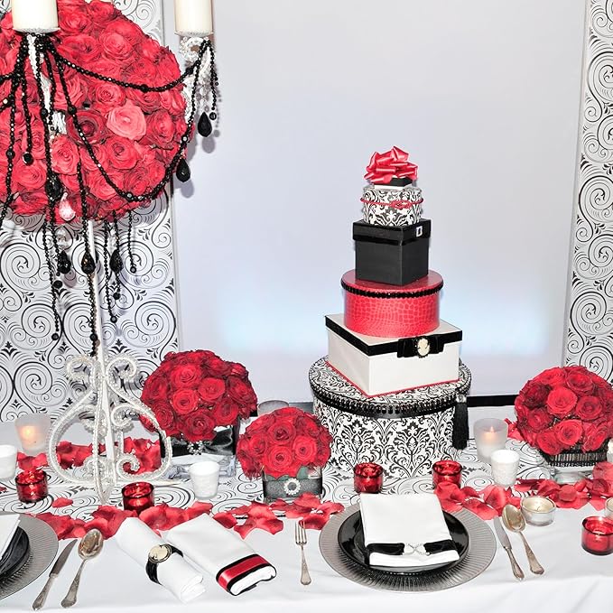 100 Pieces Artificial Foam Rose Flowers Faux Bouquet with Leaves and Stems for DIY Wedding Bouquets Centerpieces Bridal Shower Party Valentine Home Decorations(Red)