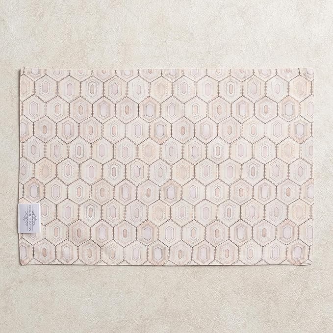 Maison d' Hermine Placemats 100% Combed Cotton Premium Set of 4 Dinner Placemat, Decorative Washable Cloth Placemat, Dining, Buffet Parties & Camping - Society Florals (13"x19")
