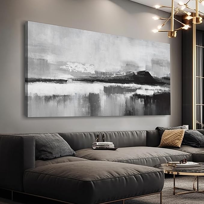 Black and White Abstract Canvas Wall Art Decor Modern Wall Decorations Home paintings Decor Wall Art Prints Artwork for Living Room Bedroom Kitchen Office Decor 20" × 40"