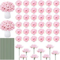 200 Pcs Flowers Long Stem Artificial Rose Bulk, 3.2 Inches Silk Rose Head Flowers Faux for Wedding Bridal Bouquet Independence Day Home Floral DIY Centerpieces Party Decoration(Pink)