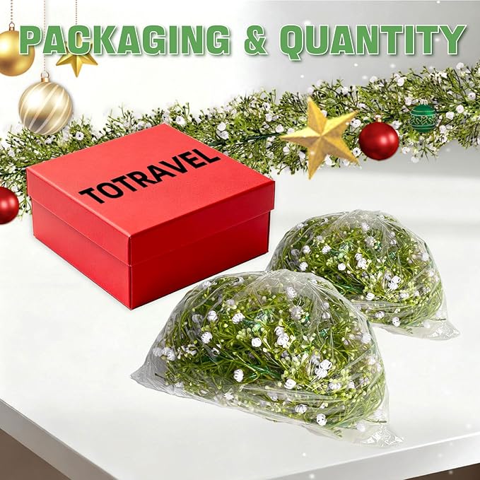 2 Pcs 5.9Ft Artificial Baby's Breath Garland Vine, 162 Branches Real Touch Faux Gypsophila Vines, White Fake Hanging Flowers for Wedding Arch, Home Decor, Baby Shower, New Year Party Decoration