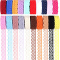 Swpeet 20 Rolls in Total 200 Yards 1.5cm×10 Yards Colorful Lace Ribbon Floral Pattern Fabric Lace Ribbon, Vintage Lacing Trim Ribbons, Crafting Lacing for Decorating, Gift Wrapping, Wedding