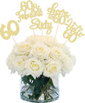 Gyufise 15Pcs 60th Birthday Centerpiece Sticks Sixty Happy 60th Table Flower Centerpieces Sticks Cheers to 60 Floral Decorations for 60th Birthday Party Centerpieces Supplies Gold
