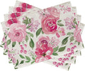 Seliem Spring Summer Watercolor Flower Placemats Set of 4, Pink Peony Floral Dining Table Place Mats, Seasonal Kitchen Decor Home Decoration 12 x 18 Inch