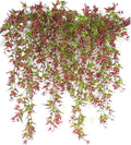 PASYOU Artificial Vine, Hanging Ivy Sweet Potato Leaves Plastic Plants Foliage Vines, UV Resistant Greenery Fake Flowers for Indoor Outdoor Garden Door Wall Wedding Party Table Decoration Red 4 Pack