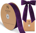 Purple Velvet Ribbon 1.5'' 25 Yards for Christmas Tree, Gift Wrapping, Flower Bouquet, Wreath Decorations, Bow Making