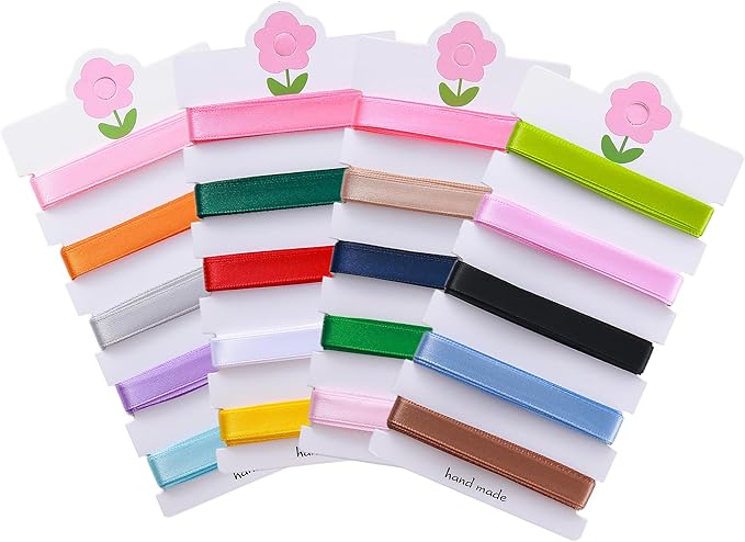 3/8 inch 20 Colors Satin Ribbon Set, 3/8" X2Yd x 20Rolls Rainbow Ribbons for Gift Wrapping, Wedding Party Decoration, Invitations, Bridal Bouquets, Total 40 Yards