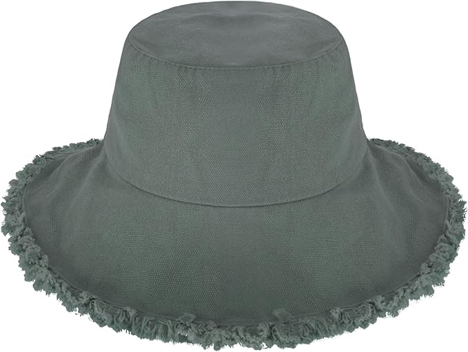 CHOK.LIDS Frayed Bucket Hats for Women Men Unisex Trendy Washed Cotton Floppy Wide Brim Boonie Outdoor Summer Beach Headwear