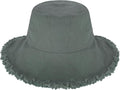 CHOK.LIDS Frayed Bucket Hats for Women Men Unisex Trendy Washed Cotton Floppy Wide Brim Boonie Outdoor Summer Beach Headwear