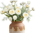 White Artificial Daisy Flowers Fake Daisies and Kiku Flower Fake Florals Arrangements Table Centerpieces (White)