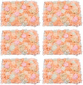 Gdrasuya10 6pcs Realistic Flower Wall Background Artificial Flowers Wall Backdrop Panel 3D Silk Rose Fake Flower Wall Panel Banquet Wedding Party Decor, Photography Background 60 x 40 cm