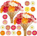 WILLBOND 36 Pieces Artificial Gerbera Daisies Flowers Fake Daisy Faux Boho Daisy Flowers Bouquet 15 in for Boho Birthday Decorations Wedding Home Decor (White,Pink,Yellow,Orange,Rose,Coral)