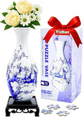 3D Puzzle Vase, 160 Curved Pieces DIY Flower Vase Craft Kit & 3D Puzzles for Adults, Creative Jigsaw Art Project Home Décor Centerpiece, (A-Blue & White Porcelain)