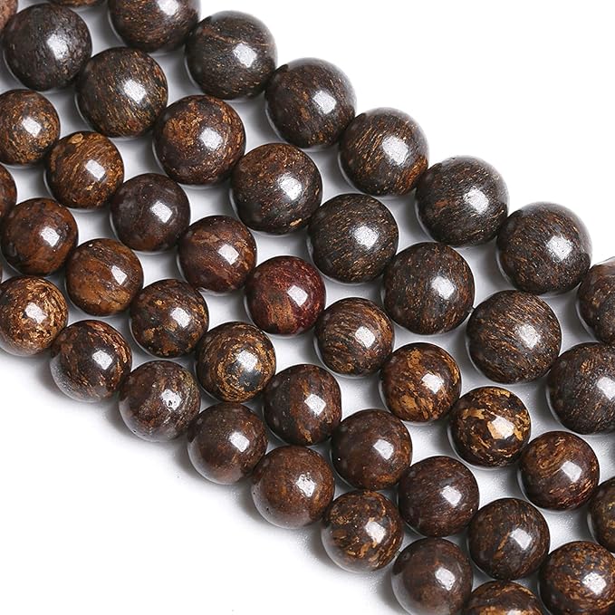 10MM 36PCS Natural Stone Bronzite Gemstone Spacer Loose Beads for Jewelry Making DIY Bracelet Necklace 1 Strand