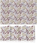 Botanical Placemats Set of 4, 12x18 in Waterproof Place Mats for Dining Table, Floral Table Mats with Mauve Gray Green Leaves and Silver Branches, Nature-Inspired Heat-Resistant Kitchen Decor