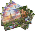 Paris Eiffel Tower Placemats Set of 4,Flower Garden Placemats for Dining Table,Heat Resistant Stain Resistant Wipeable Table Mats for Kitchen Dining Holiday Party Home Decor,12x18 Inch
