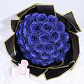 Waipfaru Glitter Roses Bouquet, DIY Fake Flowers Bouquet, Birthday Gifts for Women Mom, 24 Pcs Blue Rose for Grandma Wife Girlfriend Valentines, Mothers Day, Anniversary, Graduation