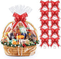 PigPotParty 30"x40" Clear Cellophane Gift Bags - Includes Bows – 10 Pack Large Cellophane Wrap for Gift Baskets, Plastic Gifts Bags for Gift Giving