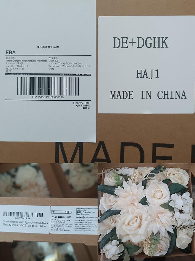 Serwalin Artificial Flowers Beige Champagne Fake Silk Flowers for DIY Wedding Bridal Bouquets, Boho Wedding Cake Flowers for Table Centerpieces Arrangements Party Baby Shower Home Decorations