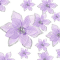 WILLBOND 24 Pcs 3 Size Poinsettia Flower Artificial Christmas Decor Glitter Poinsettia Christmas Ornaments Faux Flowers for Xmas Tree Outdoor(4/6/7.9 Inches,Purple)