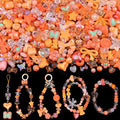 Assorted 200-260PCS Orange Acrylic Beads for Bracelet Making, Flower Bow Candy GummyBear Bracelet Charms,Cute Beads for Jewelry Making DIY Necklace Keychain Phone Charm Christmas Gift