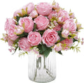 MARTINE MALL 4 Packs Peonies Artificial Flowers, Light Pink Artificial Peonies, Silk Peonies Flowers Fake Peonies Artificial Flowers Peonies Bouquet for Centerpiece Table Wedding Party Home Decor