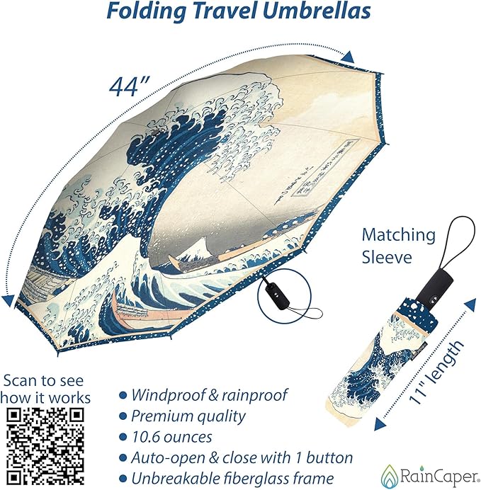 RainCaper Folding Travel Umbrellas