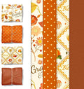 Aobkiat Fall Thanksgiving Tissue Paper for Gift Bags,24 Sheets Pumpkin Maple Leaf Design Paper,Orange Wrapping Craft Paper for DIY, Autumn Harvest Present Packaging,15 x 20 Inch