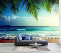 WFBHUA-Beach Wallpaper Mural Peel and Stick Tropical Sunset Ocean Waves Self Adhesive Wall Mural for Bathroom Bedroom 157“x108