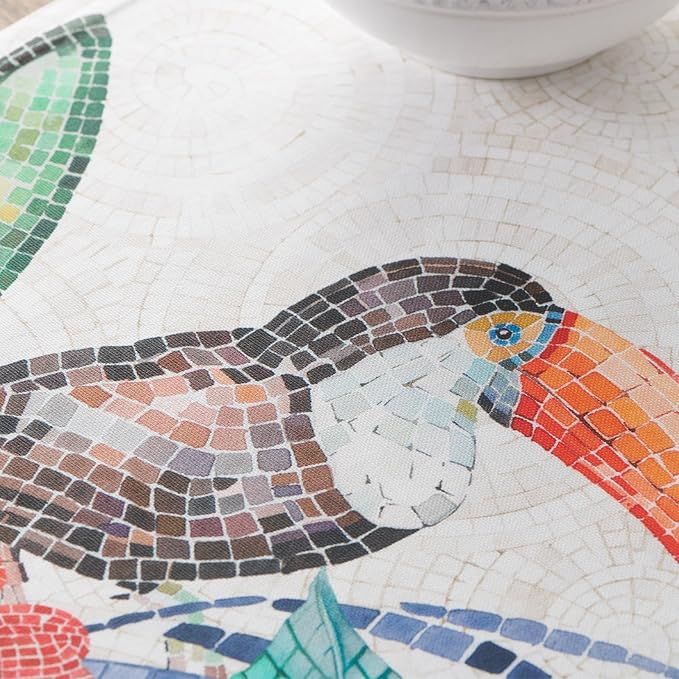 Maison d' Hermine Tablerunner 100% Combed Cotton Premium Table Runner Decorative Table Runners, Wedding, Restaurant, Buffet Party, Camping, Mosaic (Double Layer) - 14.50"x108"