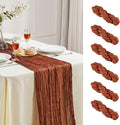 6 Pack Terracotta Cheesecloth Table Runner 10FT Long Boho Gauze Table Runner Rustic Sheer Runner for Wedding Bridal Baby Shower Birthday Party Table Decor Fall Thanksgiving Christmas Decor