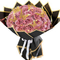 Gold Rose Glitter Roses Bouquet, 36 Pcs Shiny Glitter Flowers Bouquet, Everlasting DIY Artificial Roses Bouquet for Christmas, Birthday, Anniversary, Wedding, Engagement,Mothers Day,Gifts