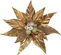 DILATATA 3 Pcs Artificial Christmas Flowers 13 Inch Glitter Poinsettia Picks Christmas Tree Ornaments Topper Decorations Bronze Poinsettias Flowers for Xmas New Year Wreath Garland Wedding Home Decor