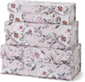 Soul & Lane Decorative Storage Boxes with Lids, Set of 3 Memory Keepsake Boxes with Magnetic Closure, Cardboard Storage for Photos, Documents, Gifts, Home Decor, Blush Whisper