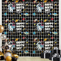 Astronaut Birthday Party Decorations 2 Pack Outer Space Foil Fringe Curtains 3.28 x 6.56Ft Space Tinsel Curtain Backdrop Black Photo Booth Backdrop for Kids Boys Girls Galaxy Birthday Baby Shower