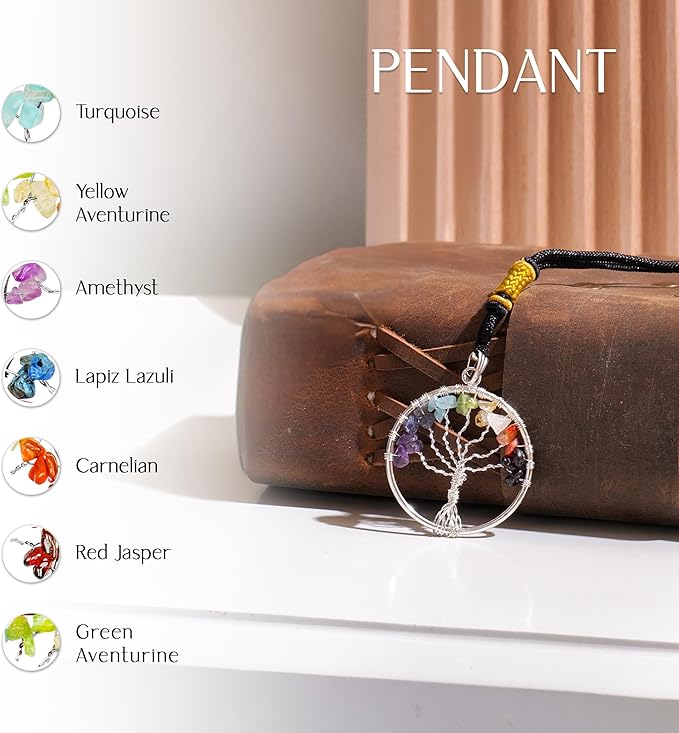 Seven Chakra Tree of Life for Positive Energy - Feng Shui Crystals and Healing Stones, Crystal Decoration, Money Handmade 7 Chakra Stone Tree, Healing Crystals, Spiritual Gifts