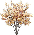 Mandy's Champagne Artificial Baby’s Breath European Flowers 6 Bundles Silk Gypsophila with Bendable Stems for Fall Thanksgiving & Christmas Centerpiece Wedding Decor and Table Arrangements
