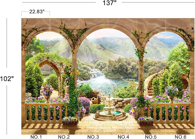 Eierme-Mountain Lake, Waterfall Photo Wallpaper Mural Wallpaper Peel and Stick 137" x 102"