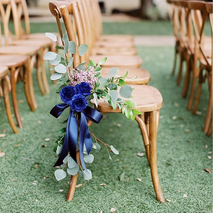 Glitter Flowers,30PCS Royal Blue Roses Artificial Flowers Fake Roses for DIY Crafts Wedding Bouquet Party Home Decor(Royal Blue)