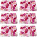 VelvetSlumbliery 6PCS Silk Rose Wall, 15.7×23.6In Artificial Flower Wall Backdrop Faux Flowers Panel, Flower Walls Panel Floral Backdrop, 3D Floral Rose Panels for Wedding, Clothing Store